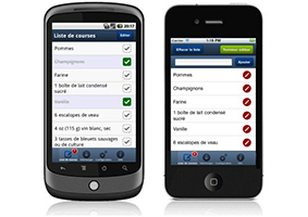 Screenshot: Send the grocery list to your smartphone (Android and iPhone)